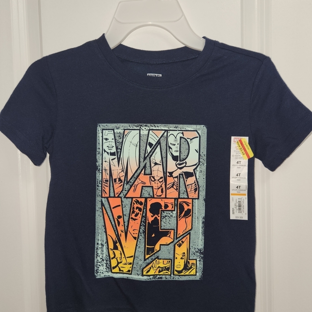 Marvel Blue and Orange Short Sleeve Tees